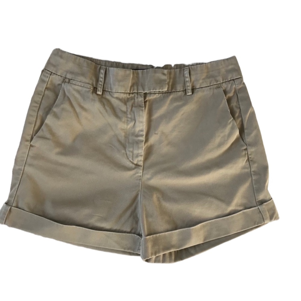 J. Crew Chino Khaki Shorts Fold Over Hem Size 4 - Picture 1 of 3
